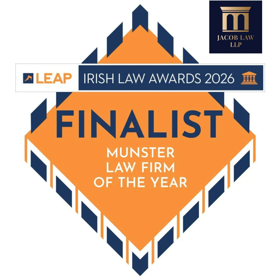jacob law finalist badge irish law awards - law firm of the year