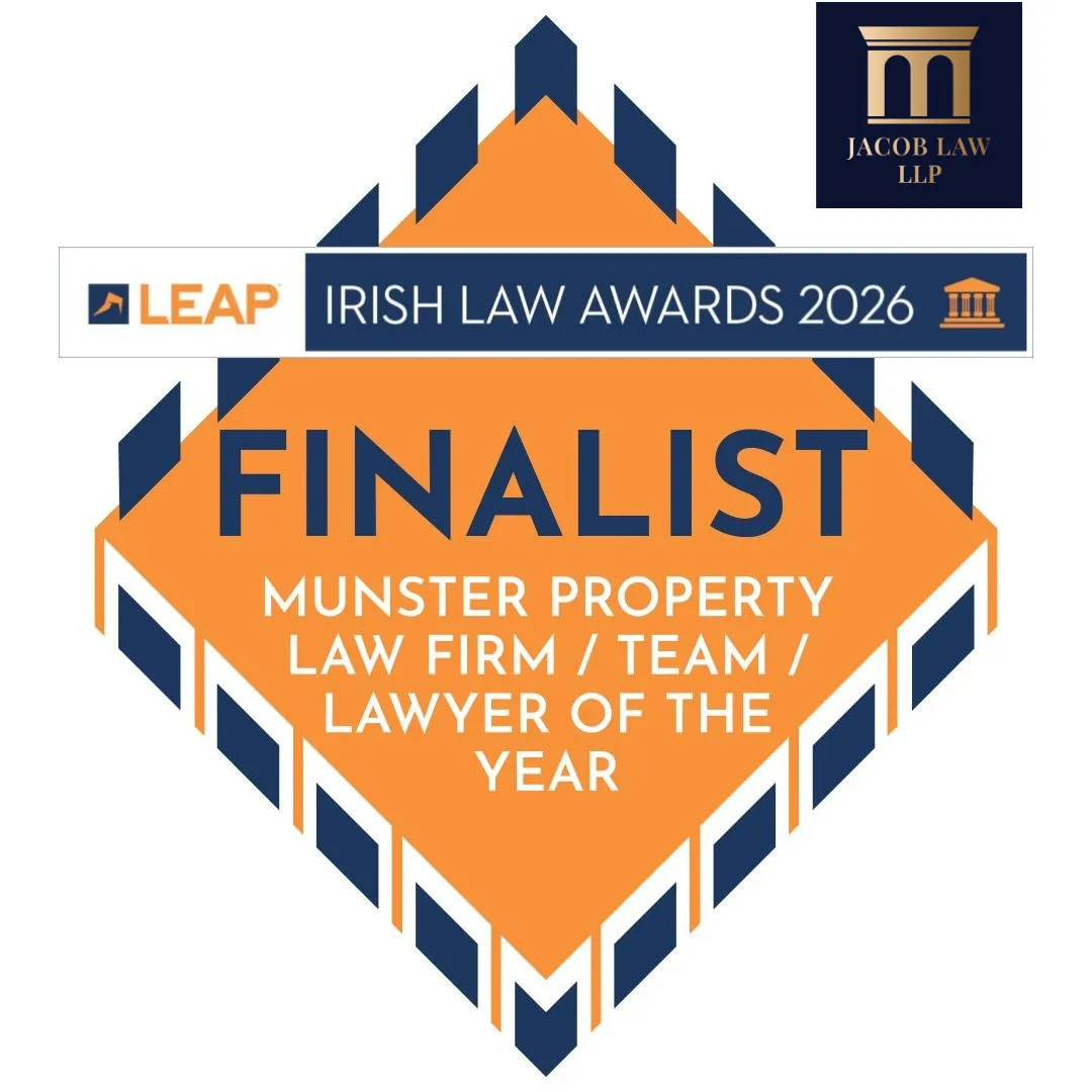 jacob law finalist badge irish law awards - property law firm of the year